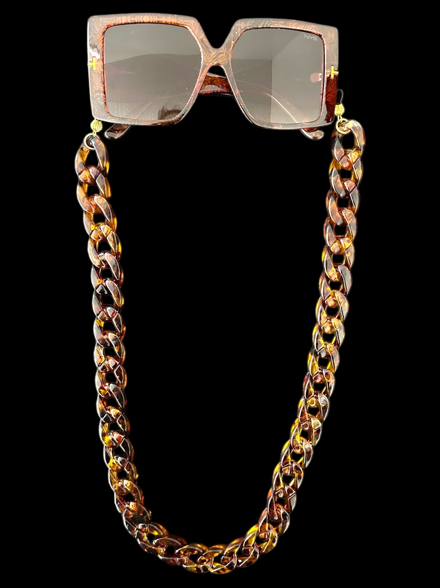 Leopard Print Acrylic Eyeglass Chain