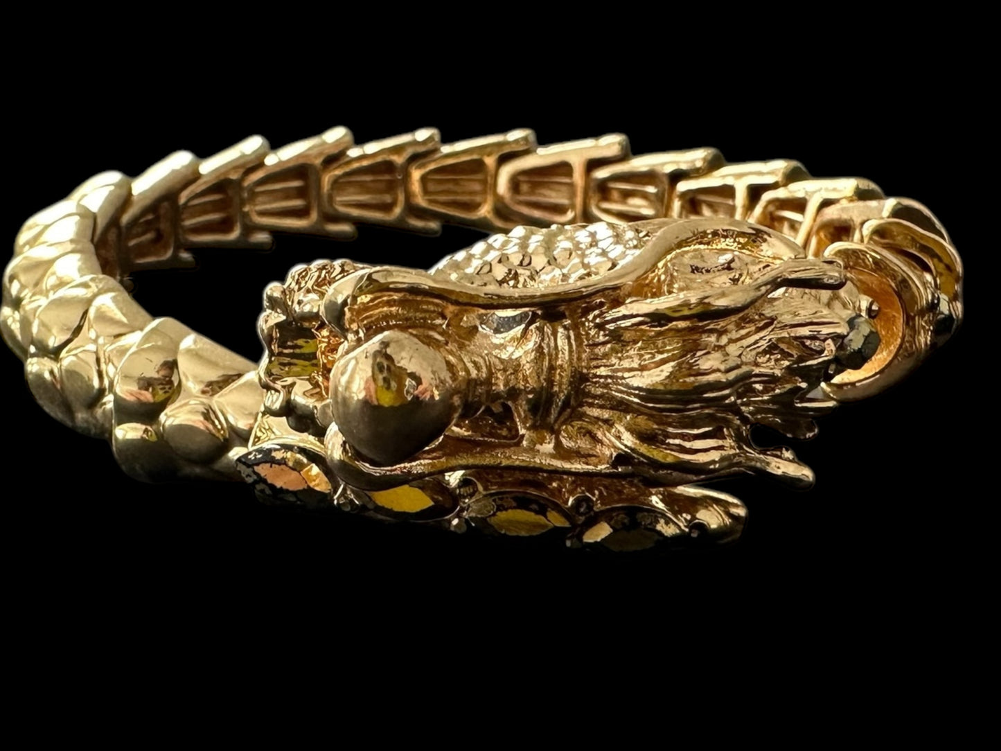 Gold Dragon Bangle Bracelet