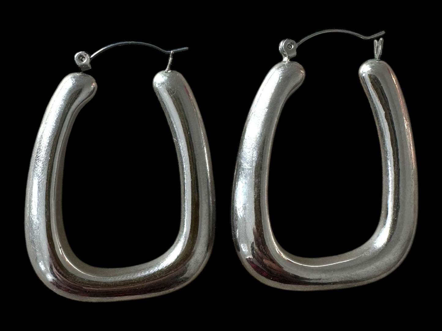 Silver Balloon Hoop Earrings