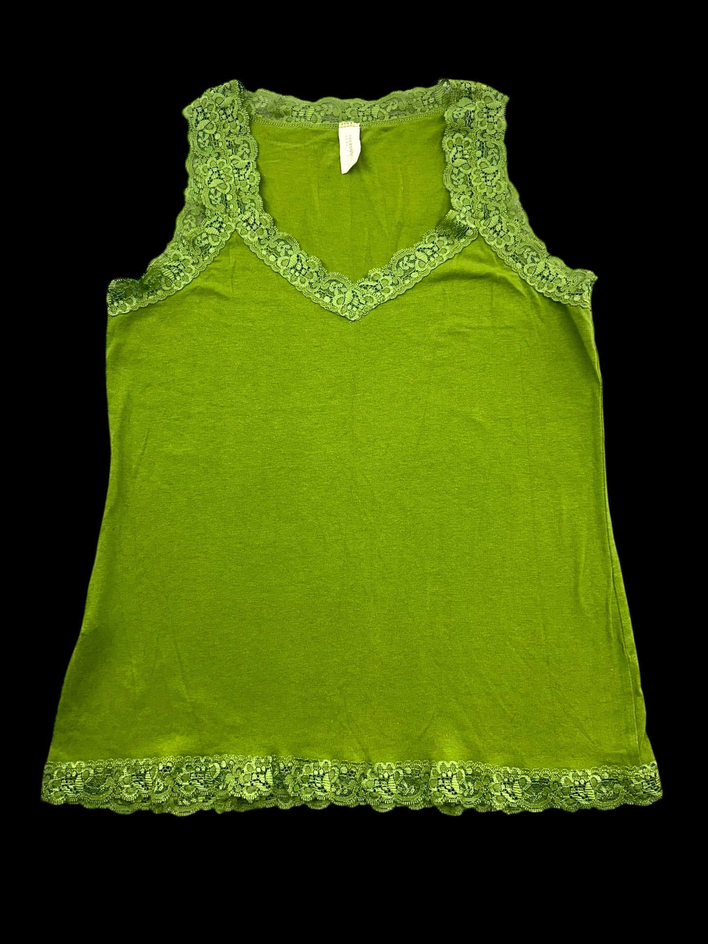 Necessitees Green Lace Tank Top