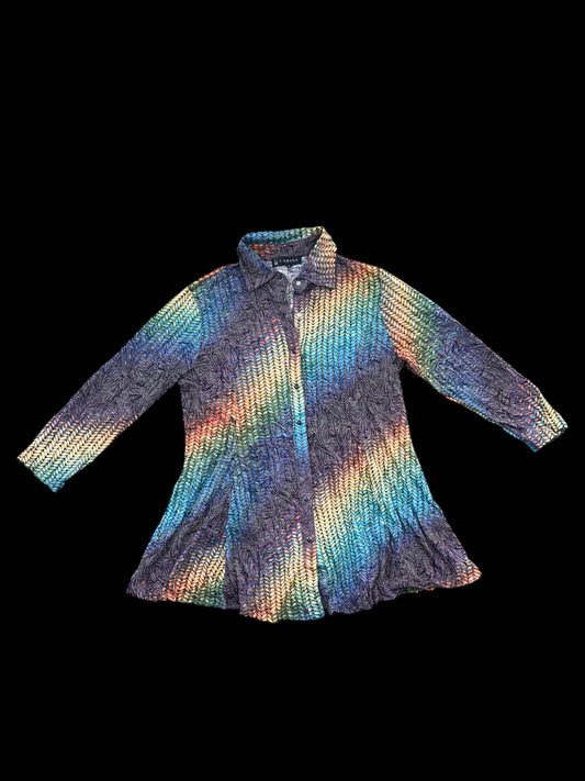 Carine Rainbow Button Down Long Sleeve