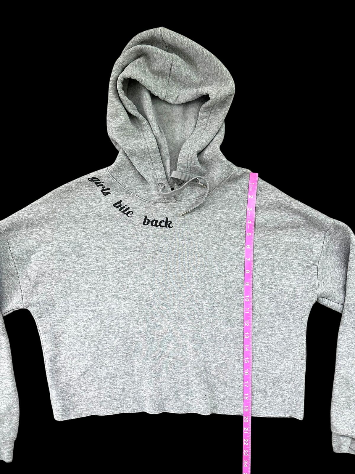 Rue21 Girls Bite Back Grey Cropped Hoodie