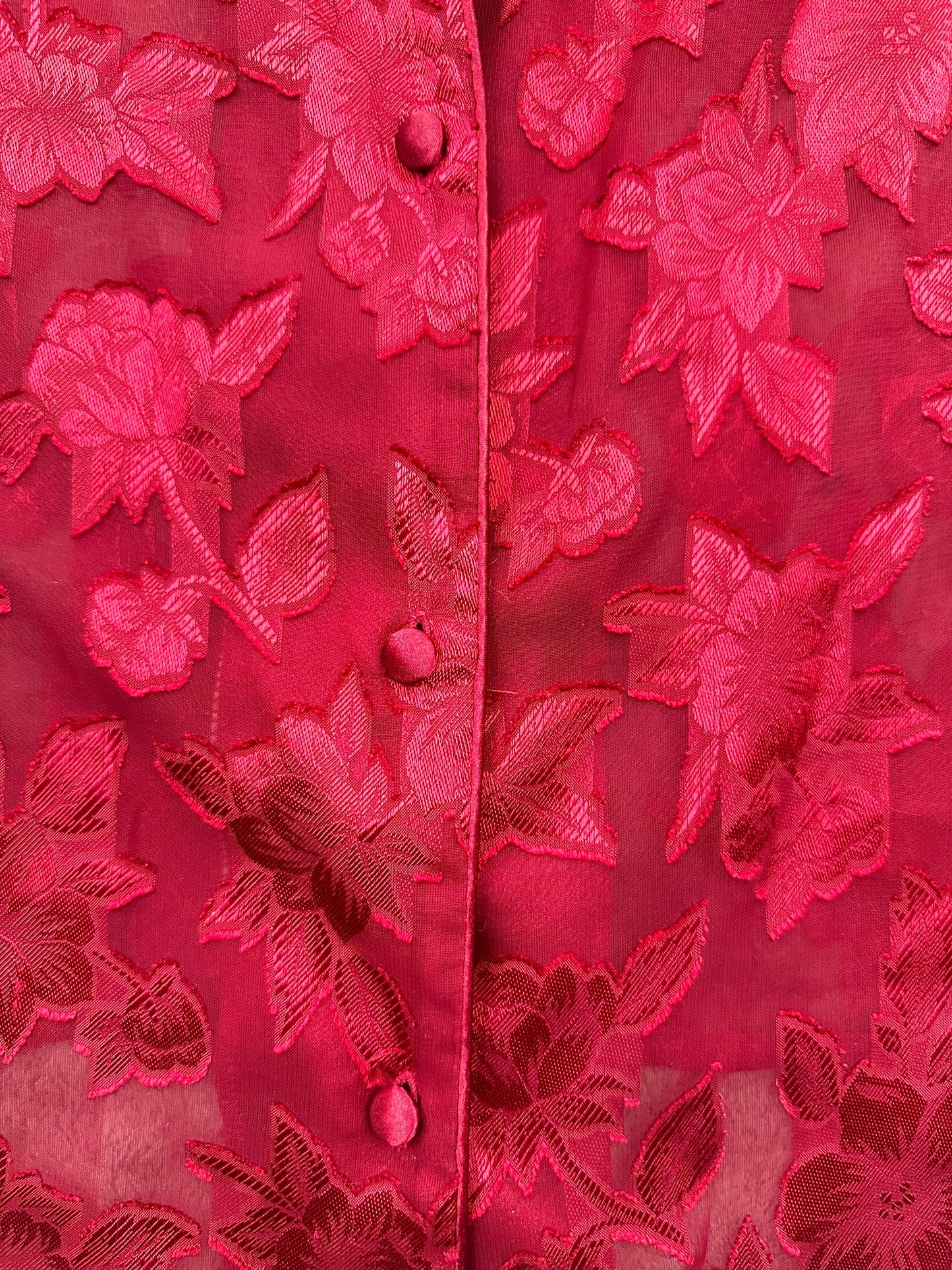 Secret Treasures Red Sheer Lace Vest