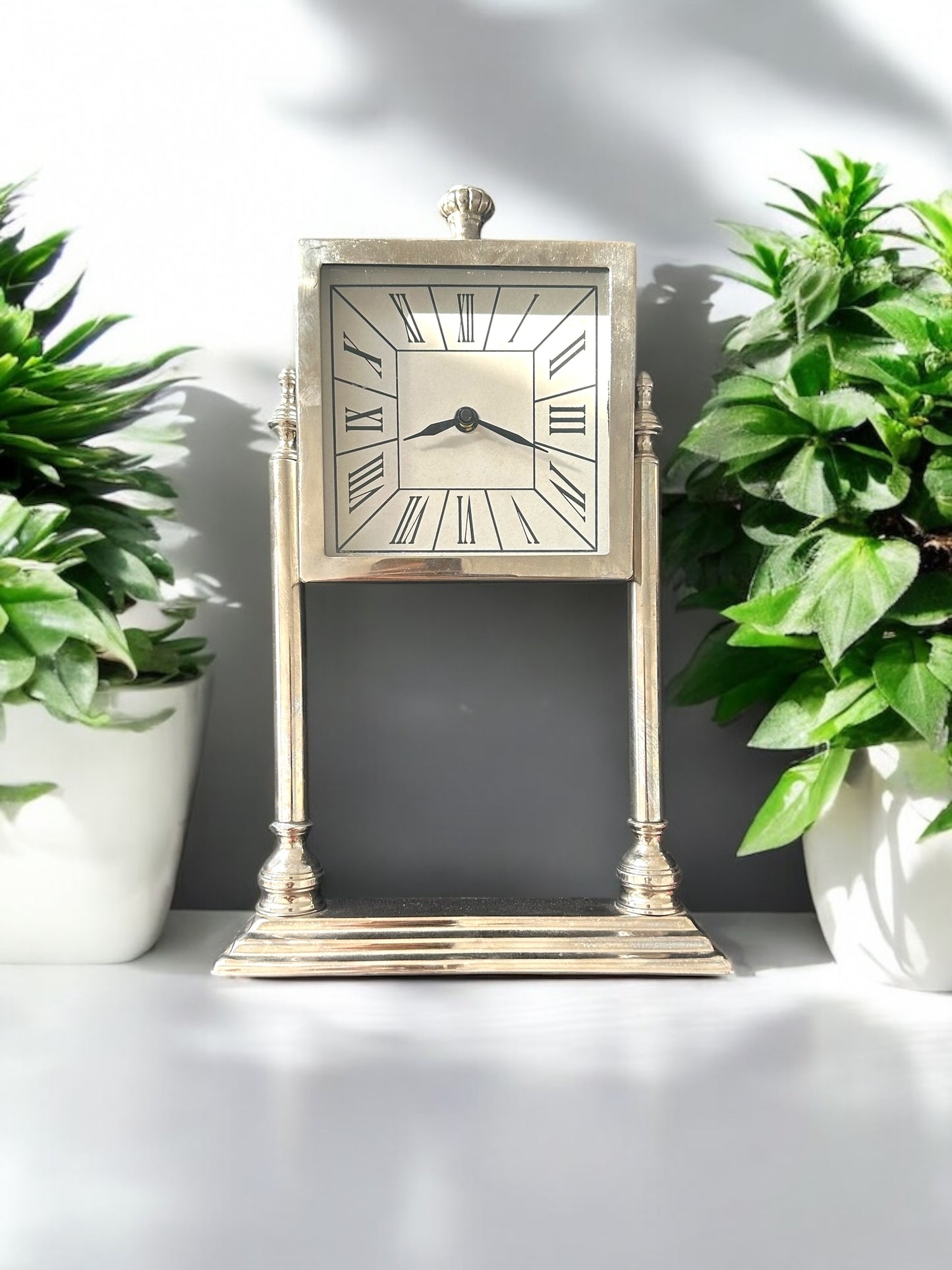 Silver Mantel Clock