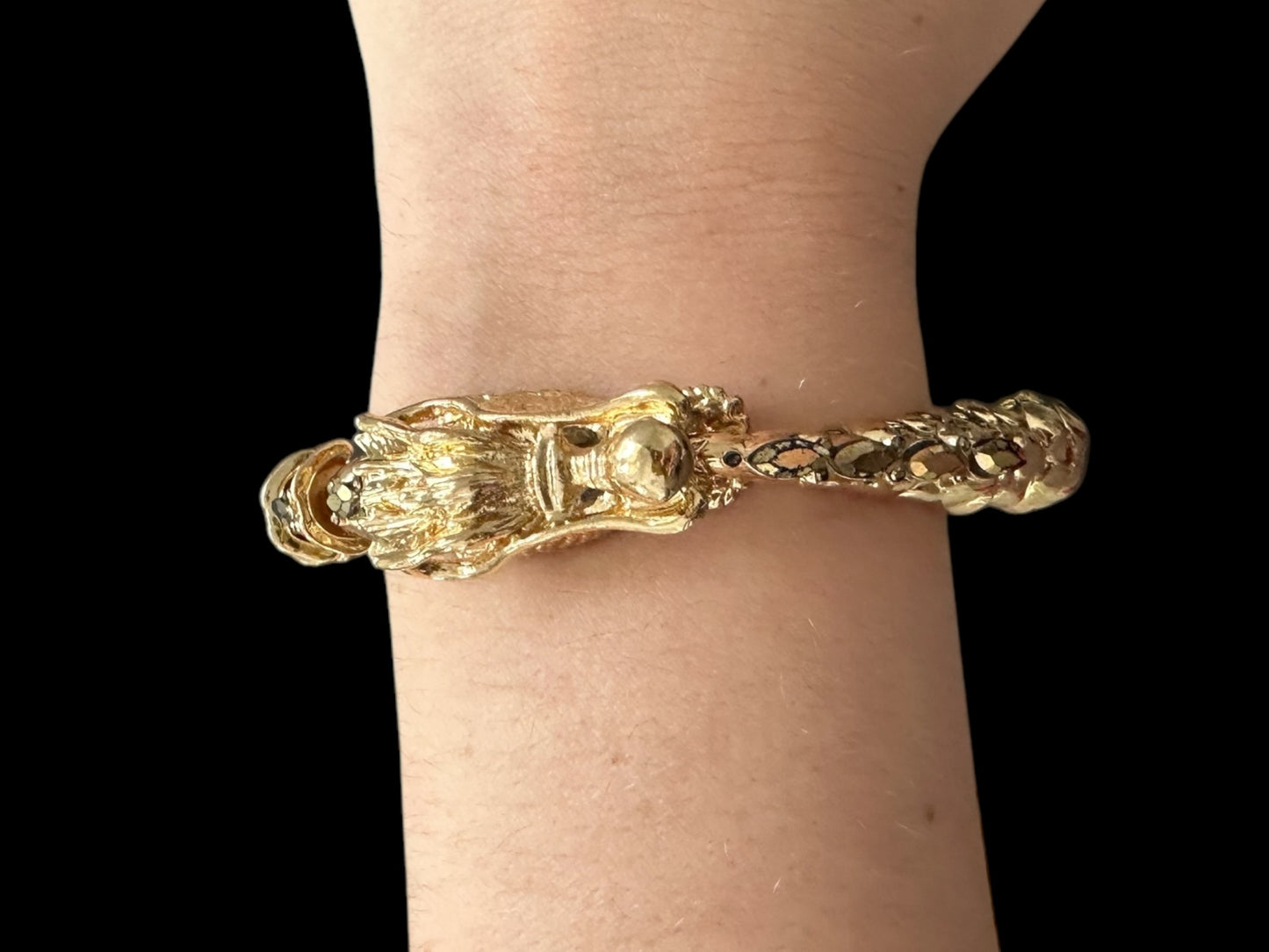 Gold Dragon Bangle Bracelet