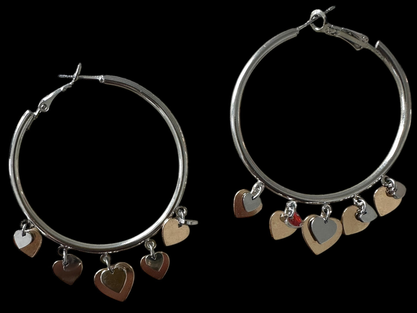 Silver Heart Hoop Earrings