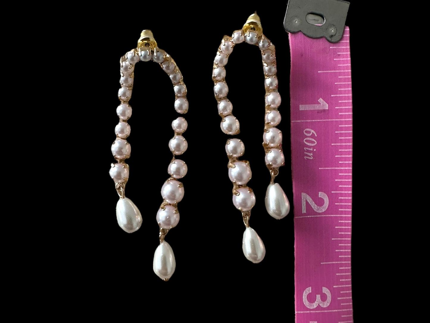 Faux Pearl Tear Drop Earrings