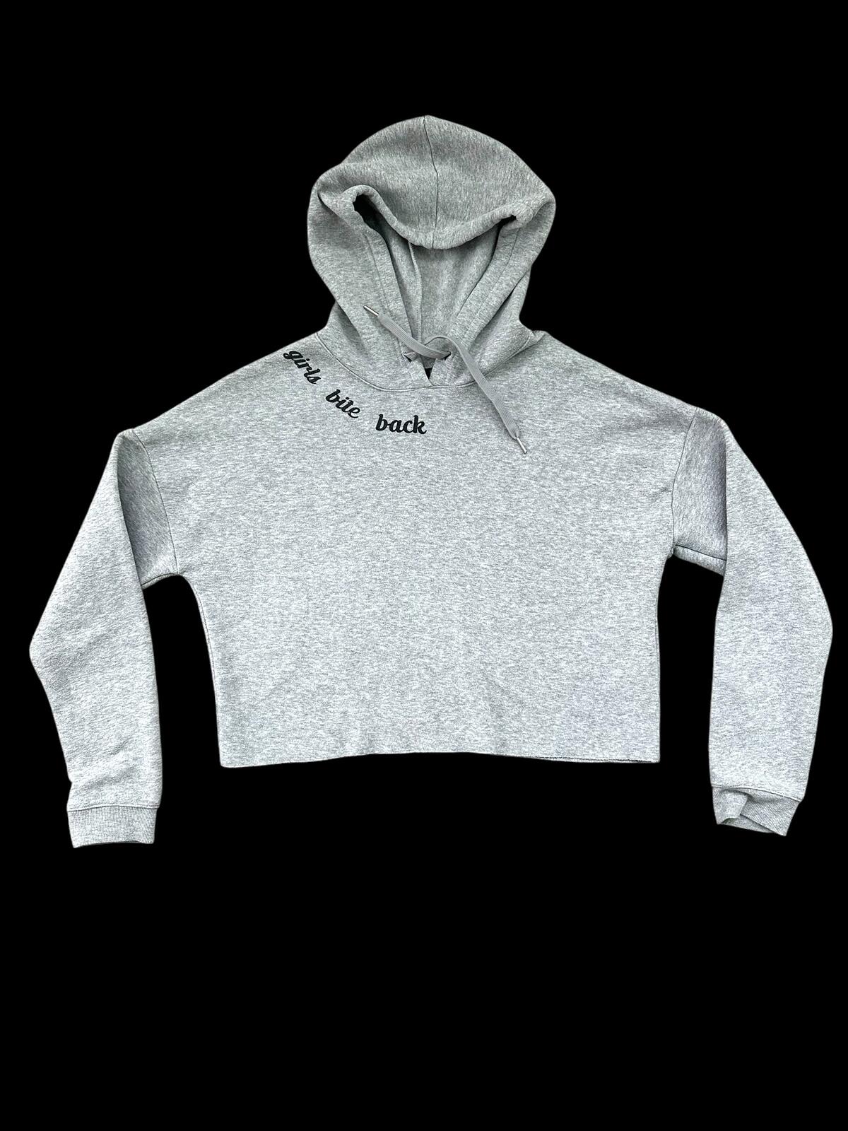 Rue21 Girls Bite Back Grey Cropped Hoodie