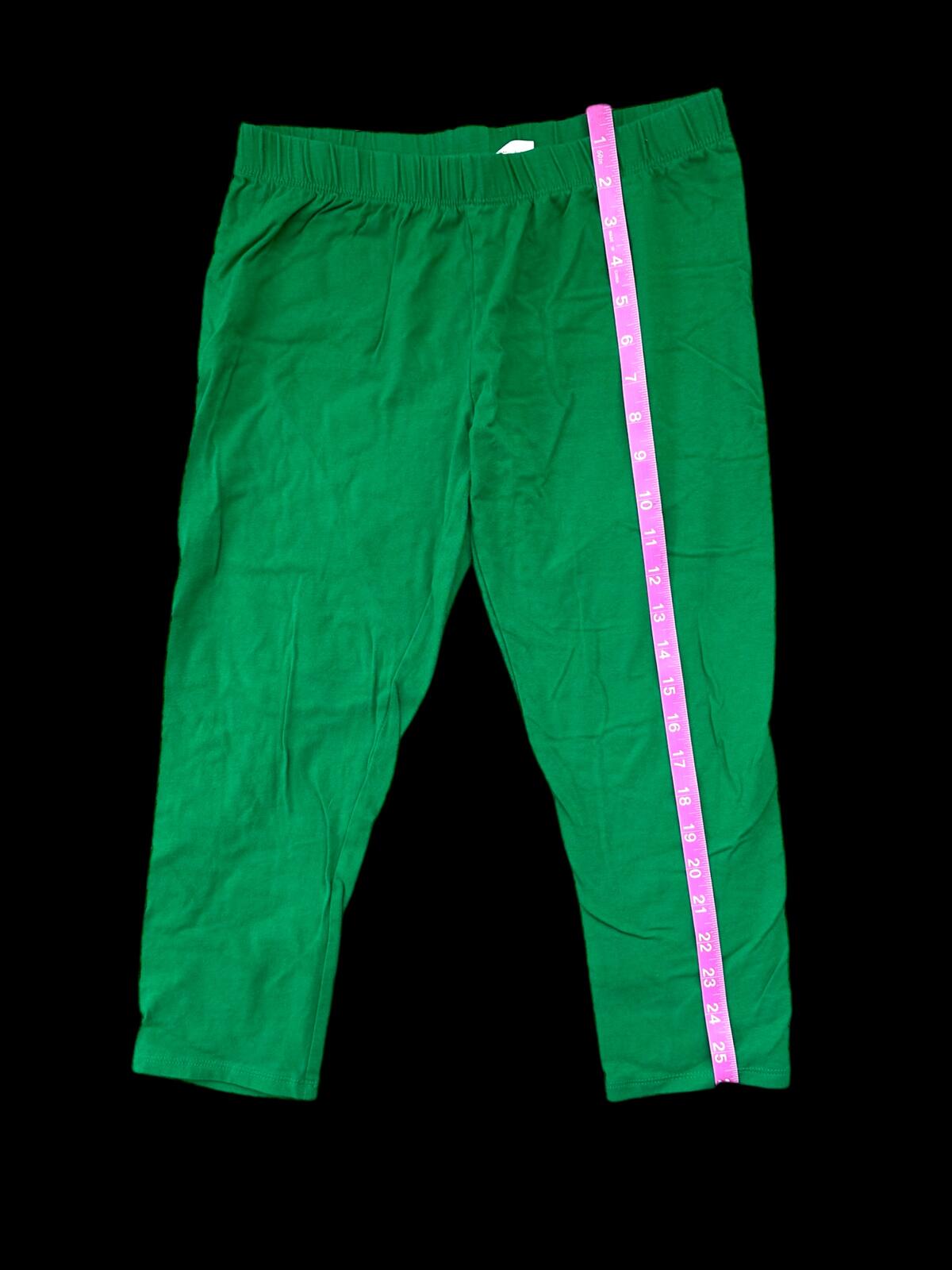Classic Green Cotton Capri Legging Pants