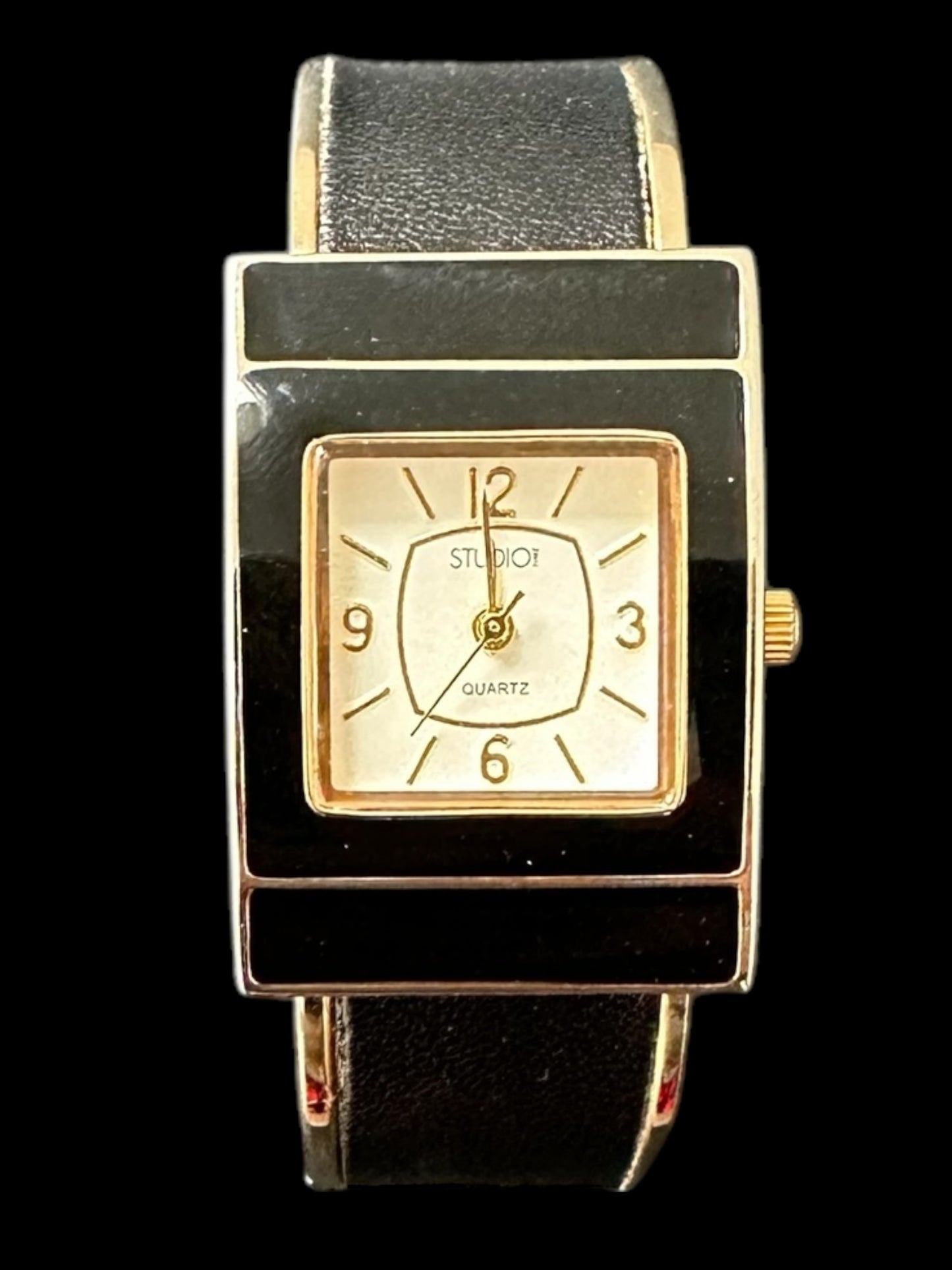 Vintage Black Enamel Watch