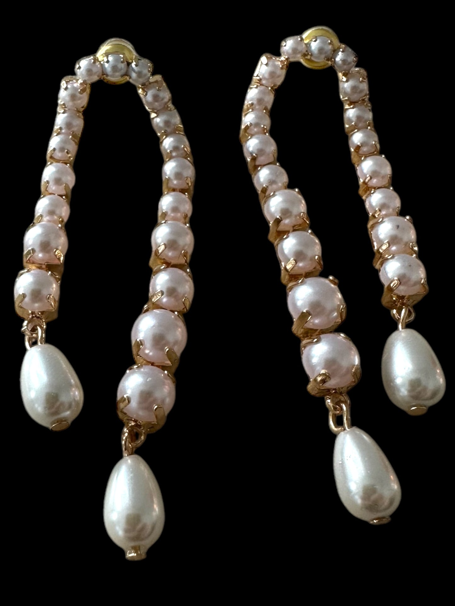 Faux Pearl Tear Drop Earrings