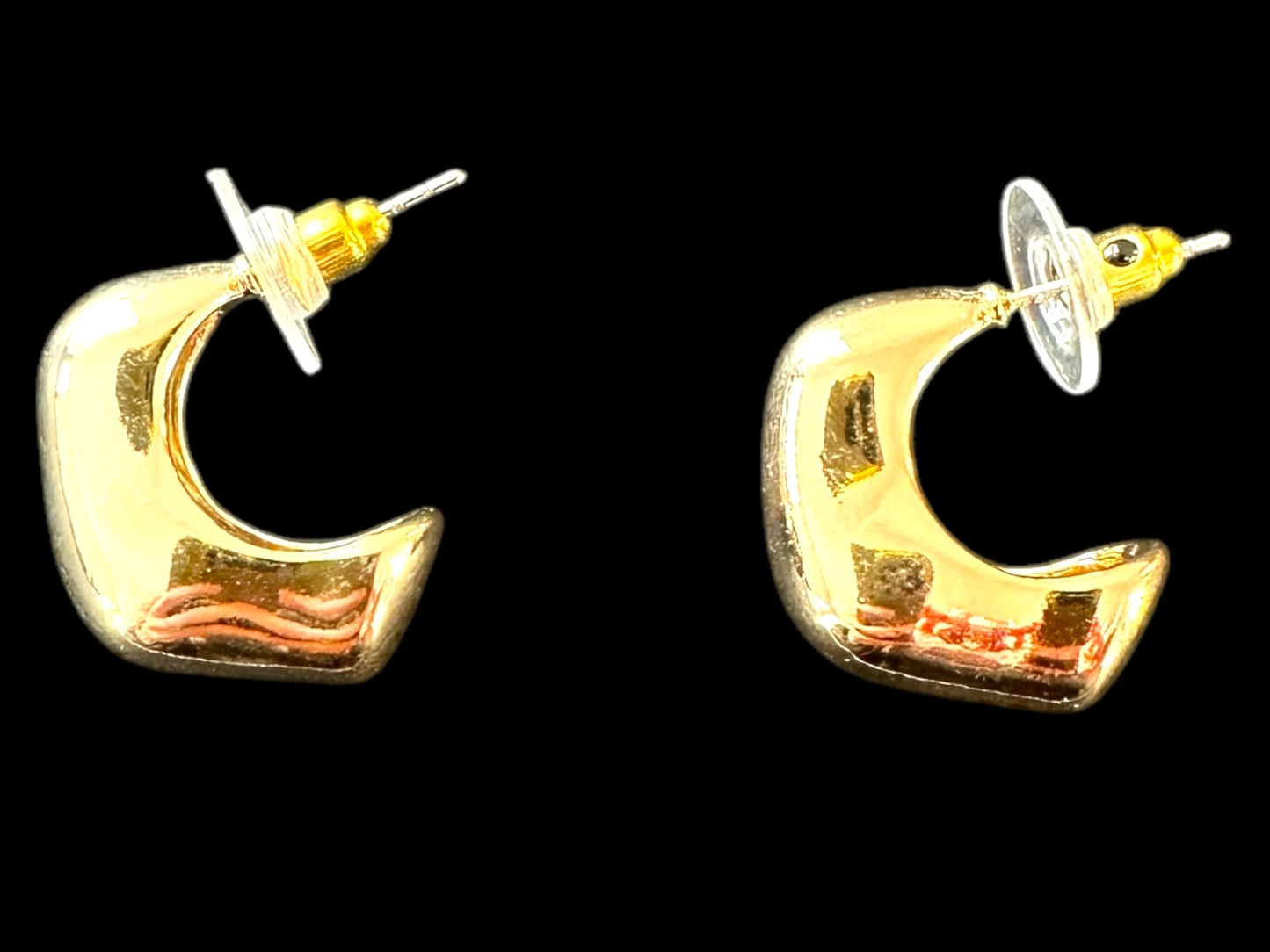 Gold Bubble 3/4 Hoop Earrings