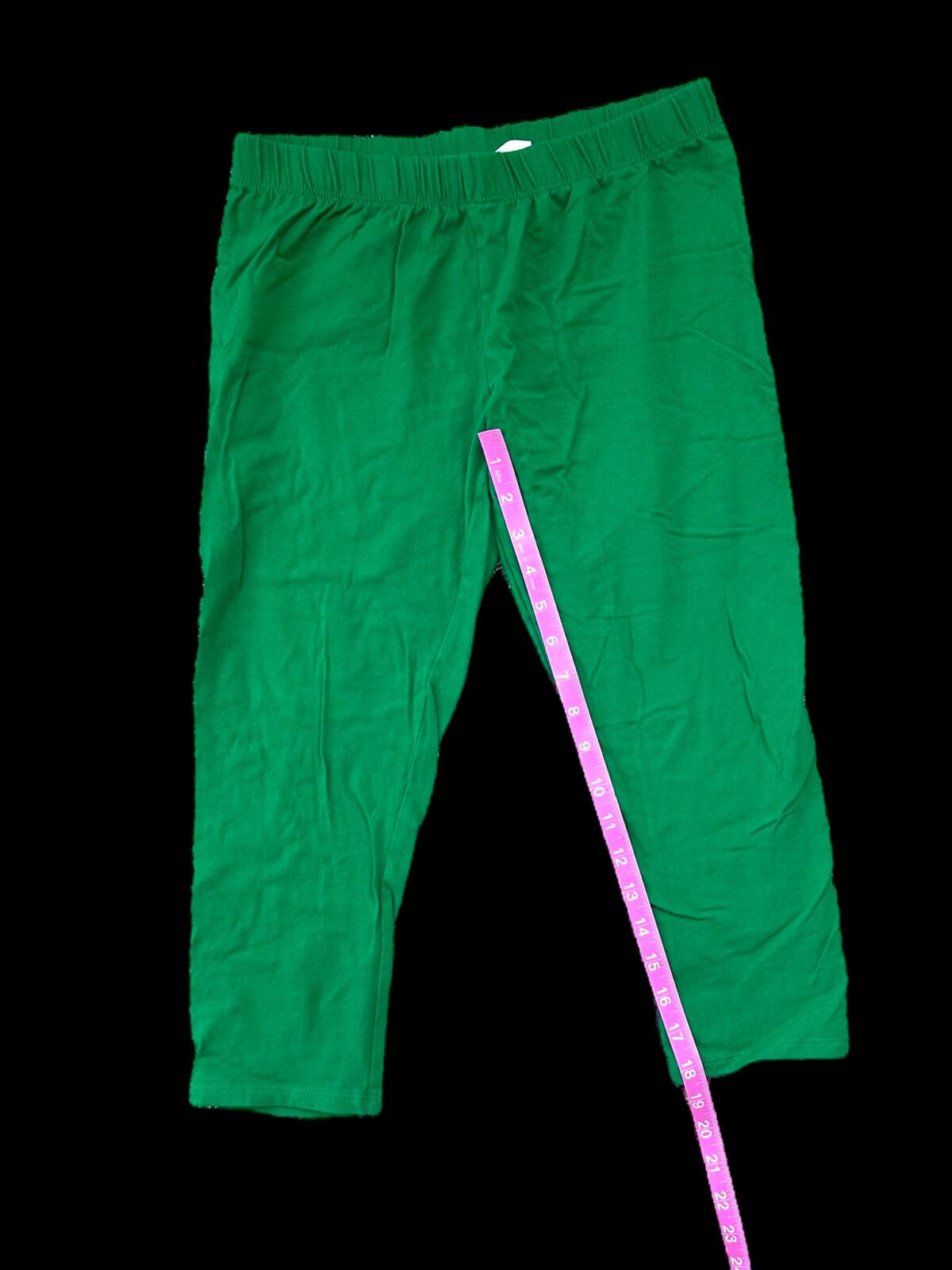 Classic Green Cotton Capri Legging Pants
