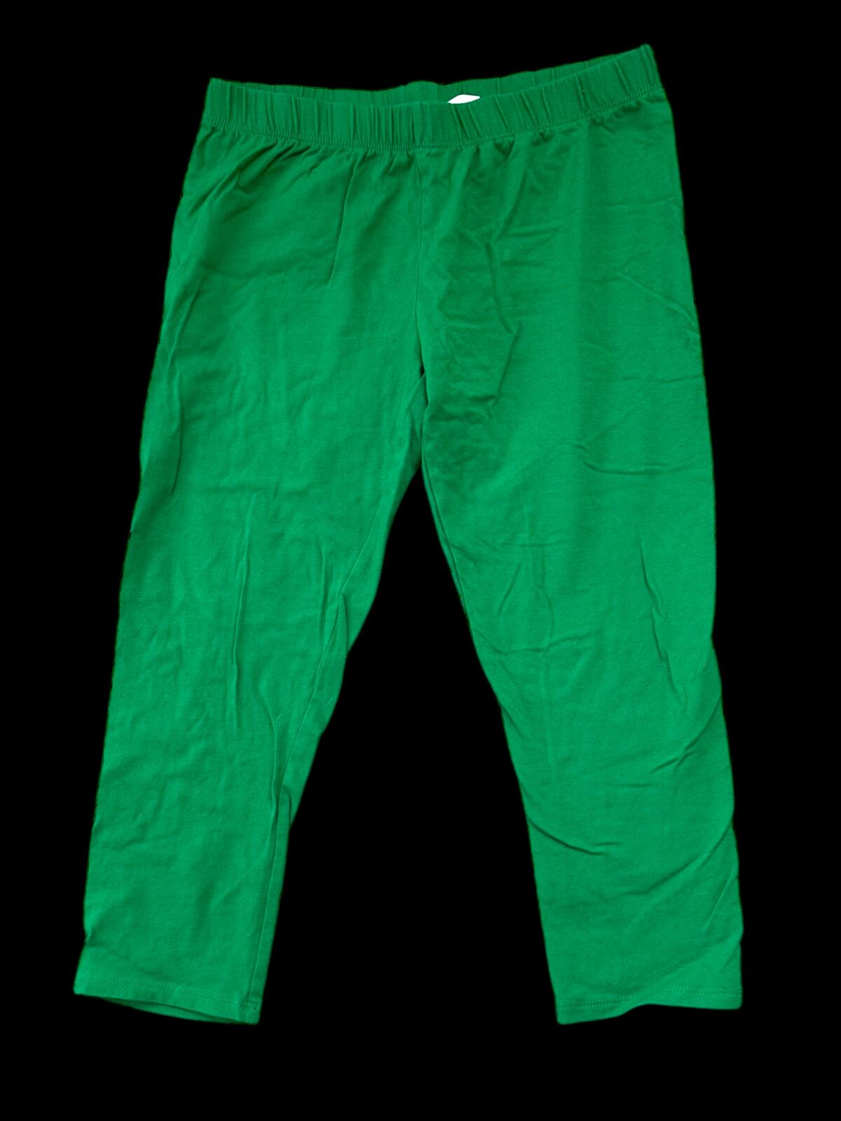 Classic Green Cotton Capri Legging Pants