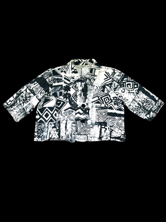 New Direction Abstract Shirt Jacket Shacket