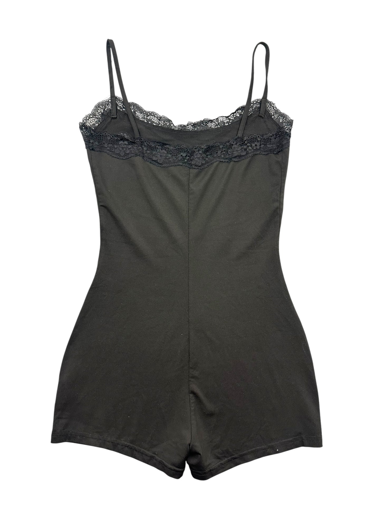 Black Spaghetti Strapped Romper