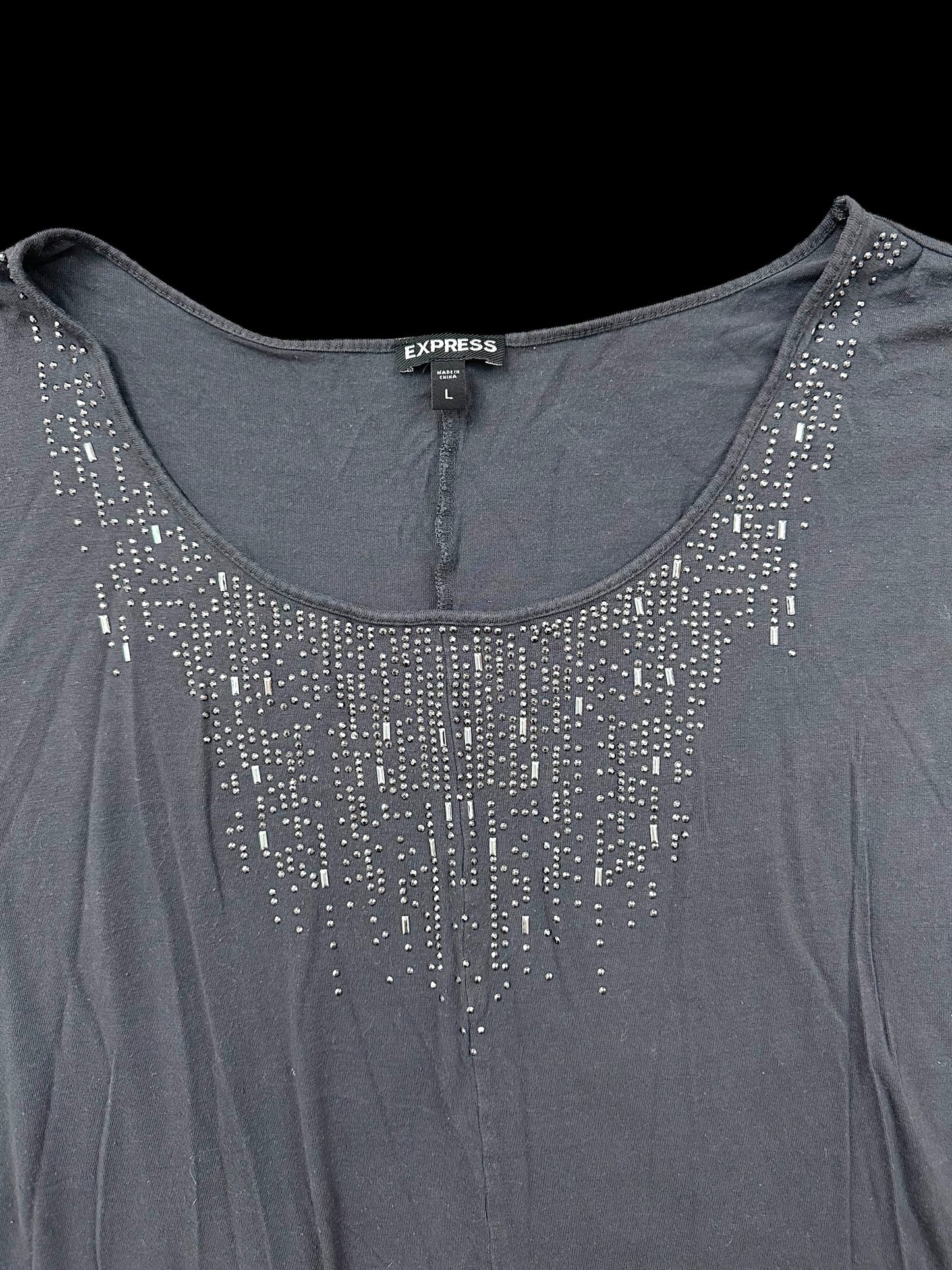 Express Y2K Boxy Embellished Top