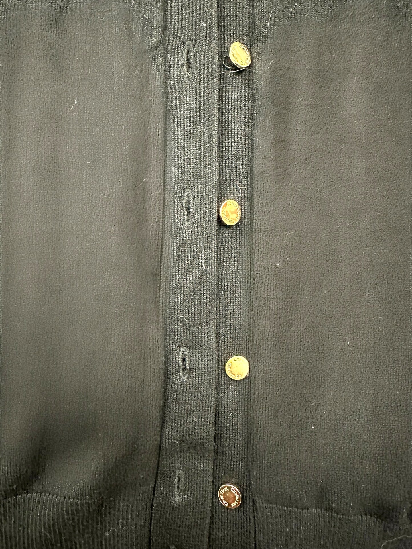 Calvin Klein Black Cardigan with Gold Buttons