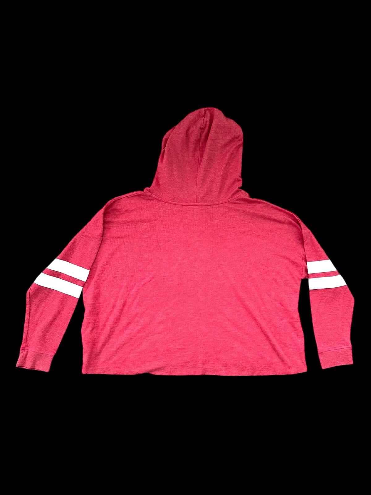 So Red Hoodie with White Sleeve Stripes