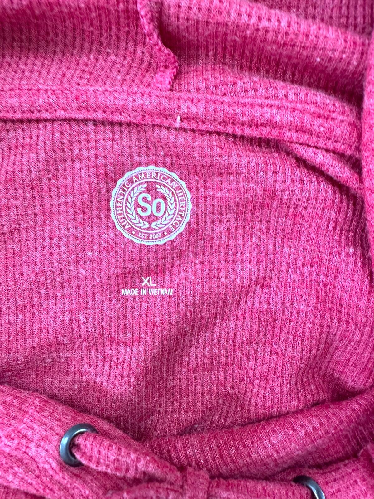 So Red Hoodie with White Sleeve Stripes
