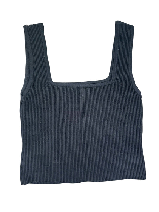 And Now This Ribbed Black Crop Top
