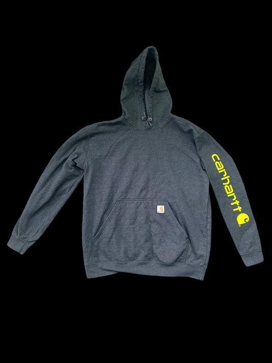 Carhartt Grey Hoodie with Chartreuse Logo