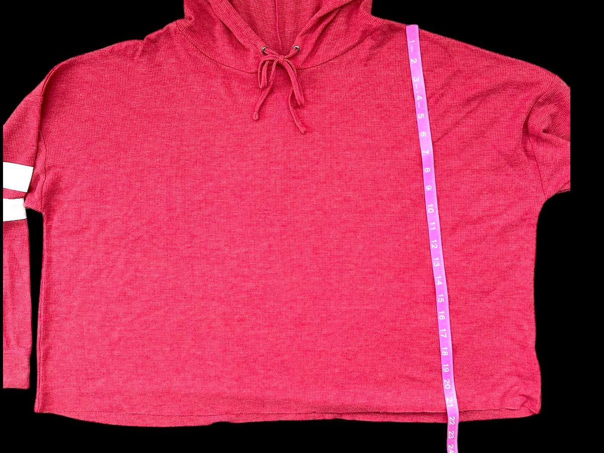 So Red Hoodie with White Sleeve Stripes