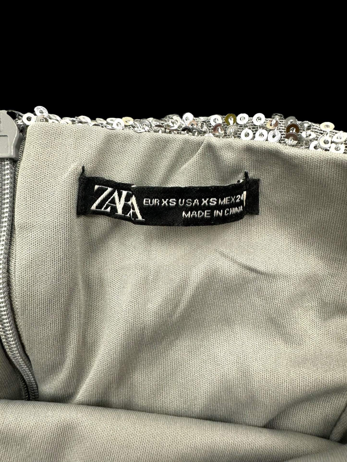 Limited Edition Zara Silver Sequined Mini Dress