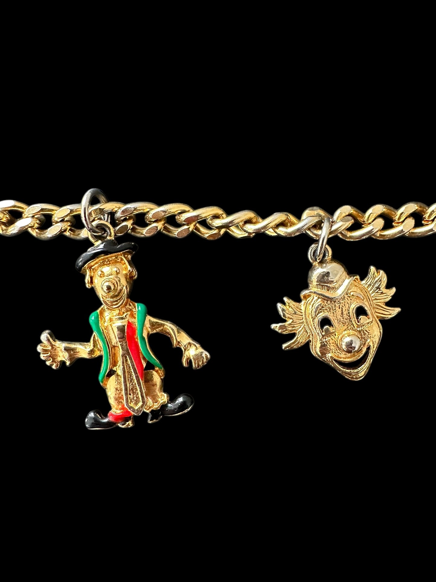 Vintage Clown Charm Bracelet