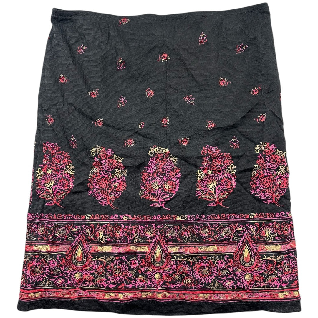 Y2K Emma James Black Floral Paisley Pencil Skirt