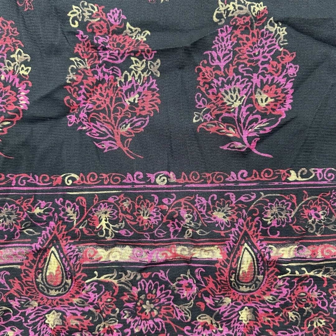 Y2K Emma James Black Floral Paisley Pencil Skirt