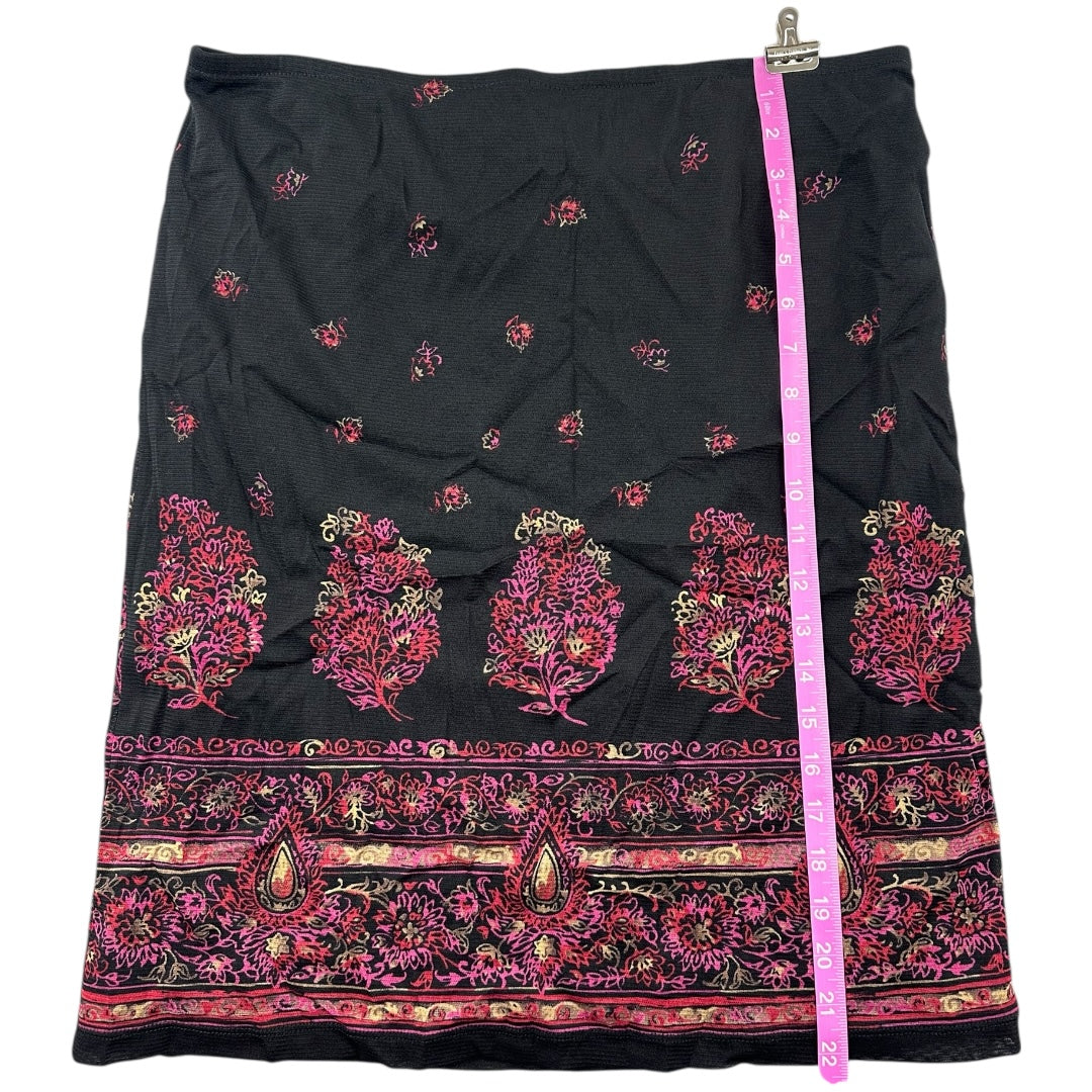 Y2K Emma James Black Floral Paisley Pencil Skirt