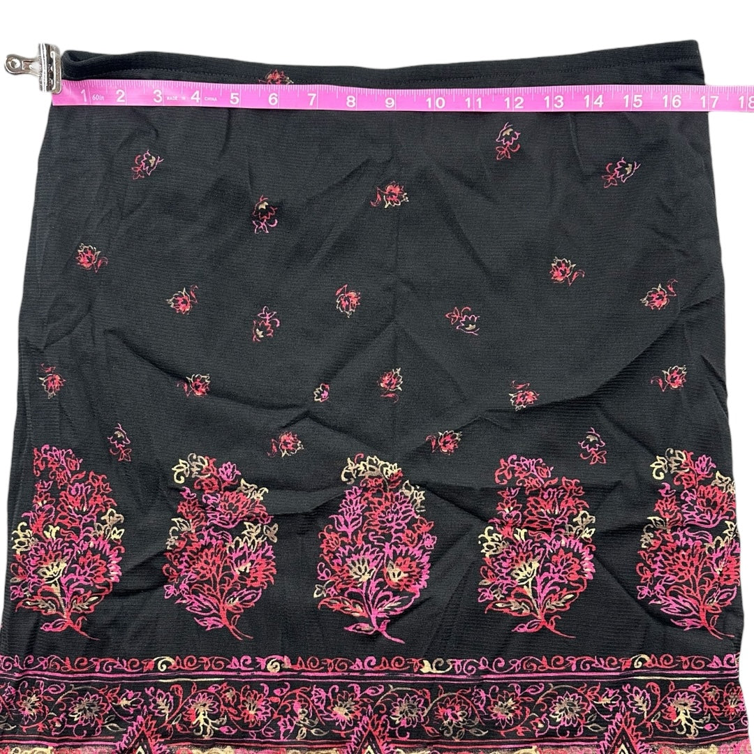 Y2K Emma James Black Floral Paisley Pencil Skirt