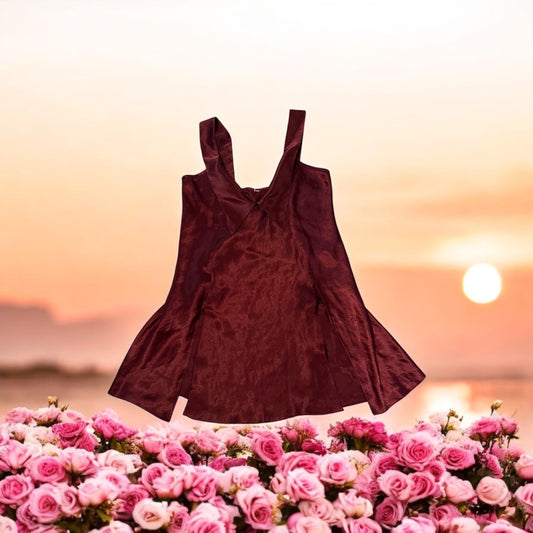 Sexy Burgundy Satin Slip Dress