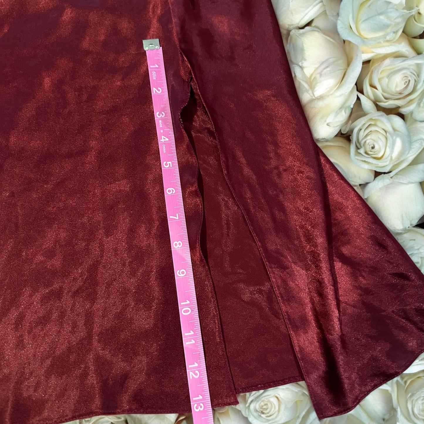 Sexy Burgundy Satin Slip Dress