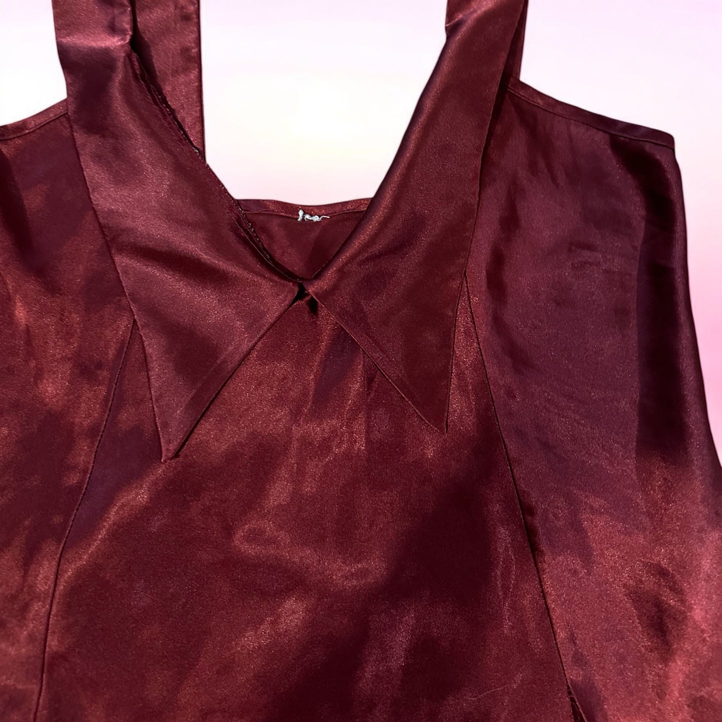 Sexy Burgundy Satin Slip Dress