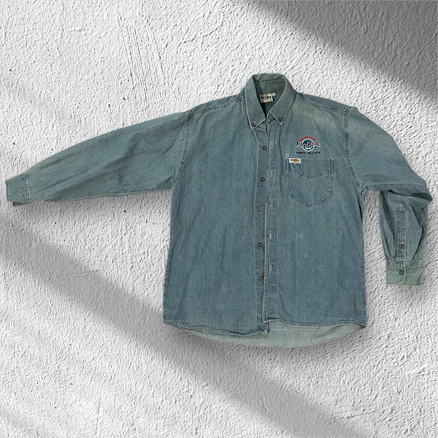 Hard Rock Cafe Denim Button Up Shirt Jacket