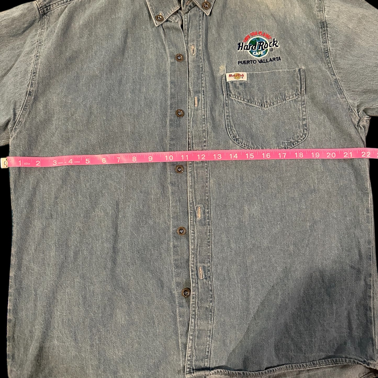 Hard Rock Cafe Denim Button Up Shirt Jacket