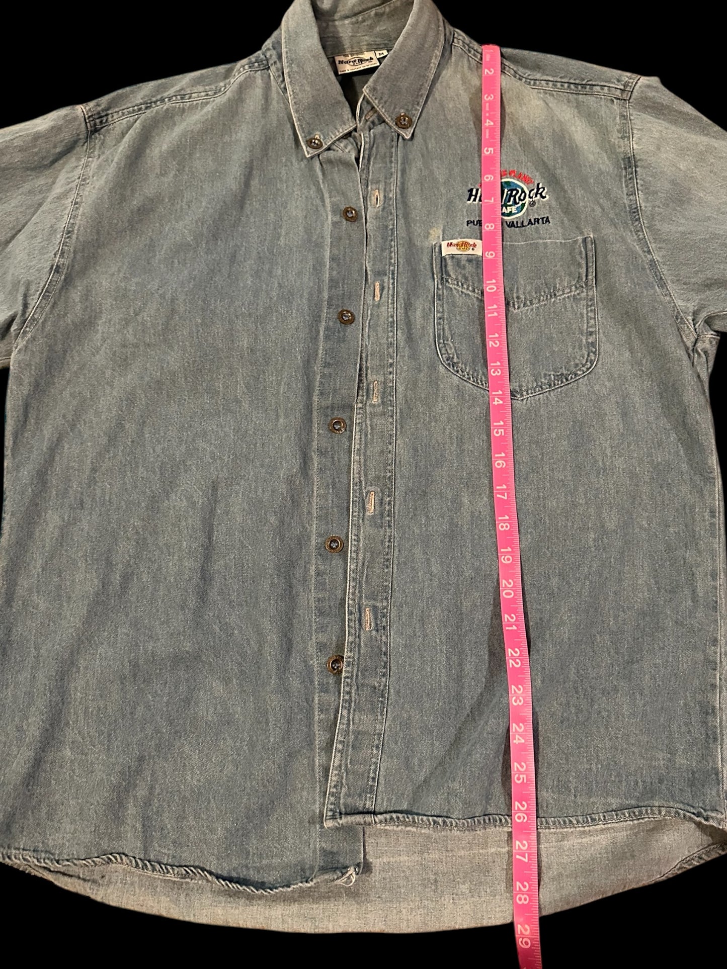 Hard Rock Cafe Denim Button Up Shirt Jacket