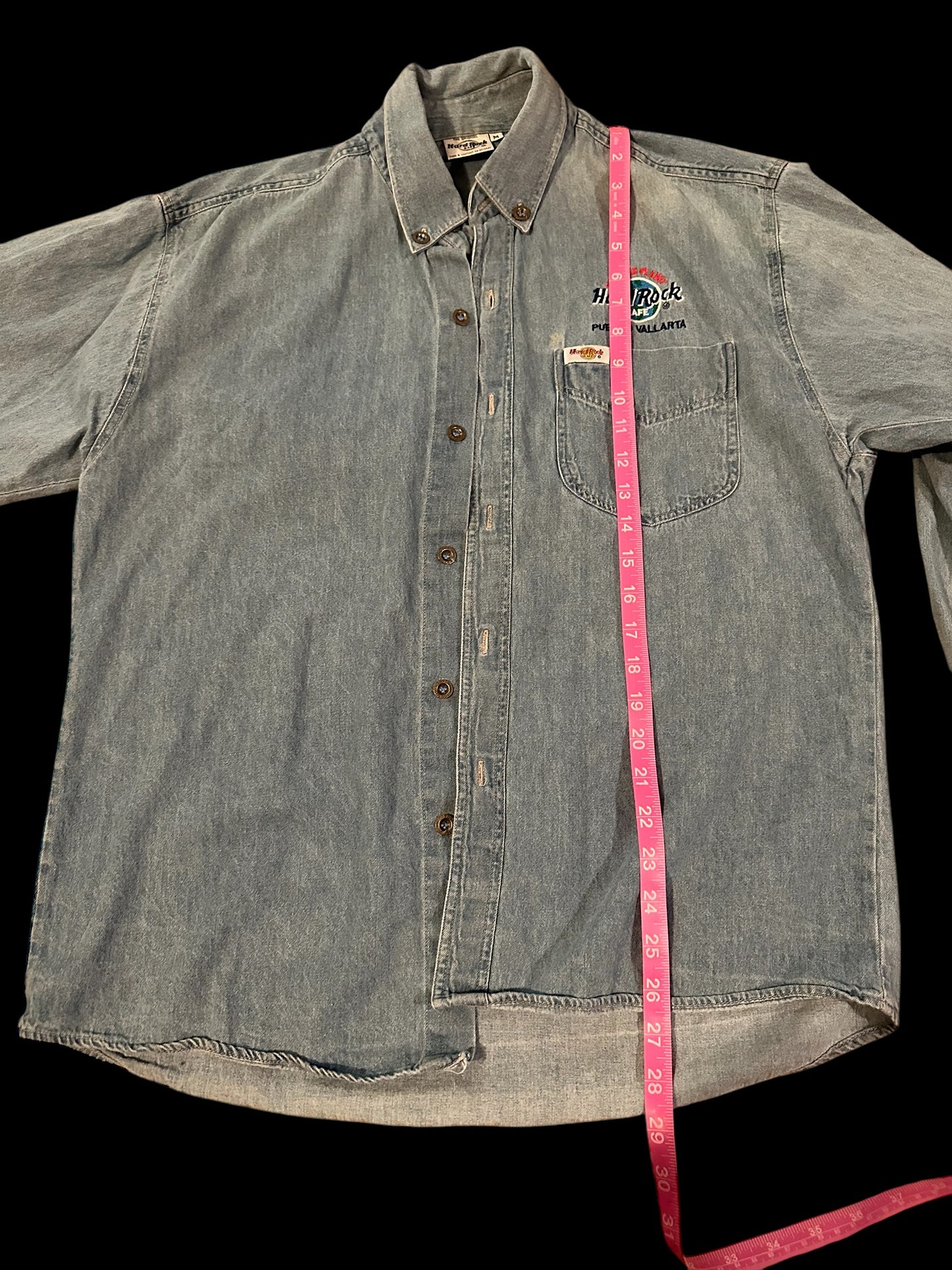 Hard Rock Cafe Denim Button Up Shirt Jacket