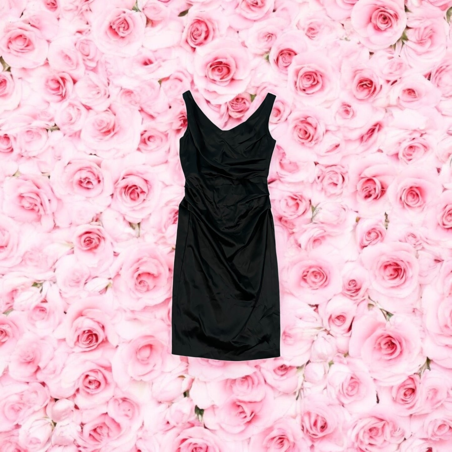 Black Ruched Midi Dress