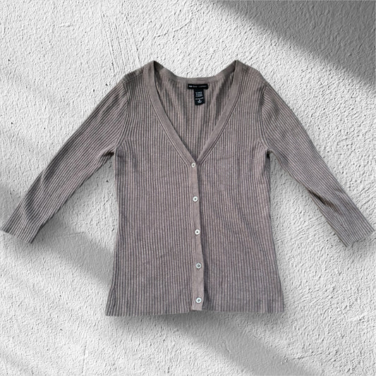 New York & Company Ribbed Cardigan Top