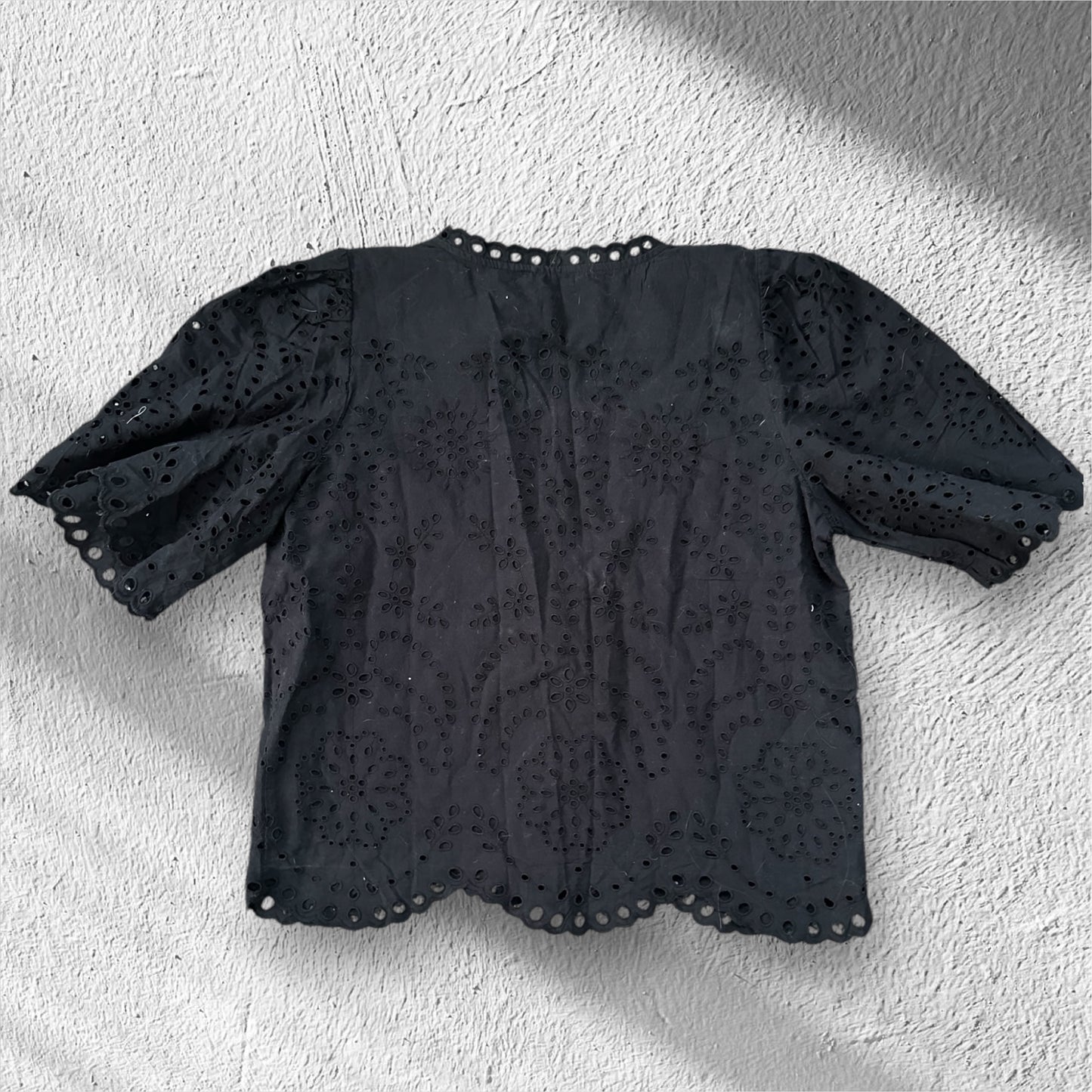 Ann Taylor Black Lace Blouse Top