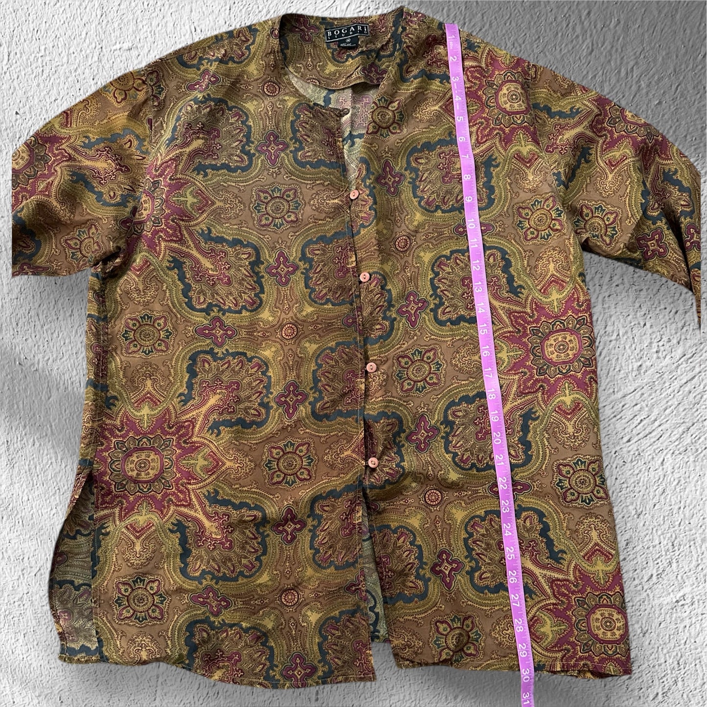 Vintage Men's Silk Paisley Button Up Top