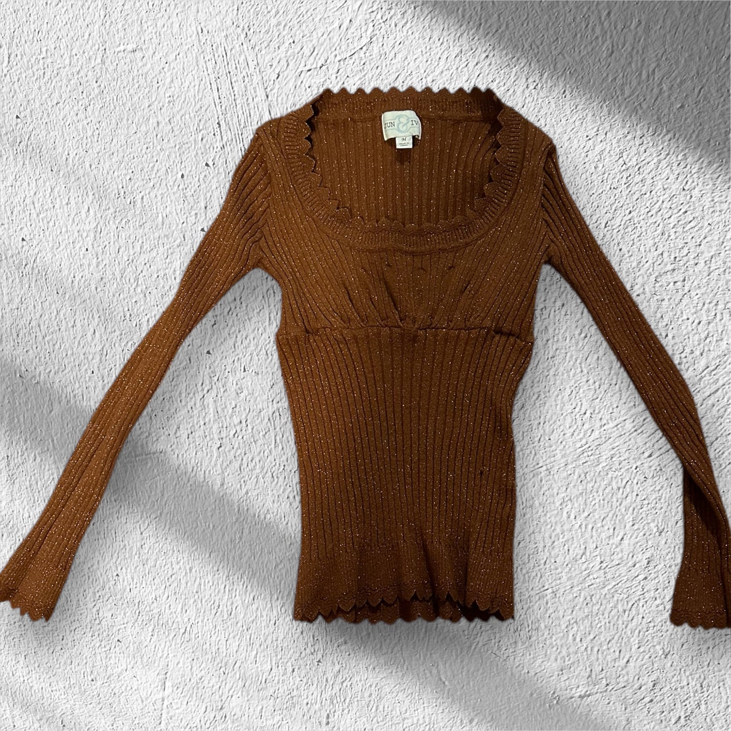 Jun & Ivy by Francesca's Brown Sweater