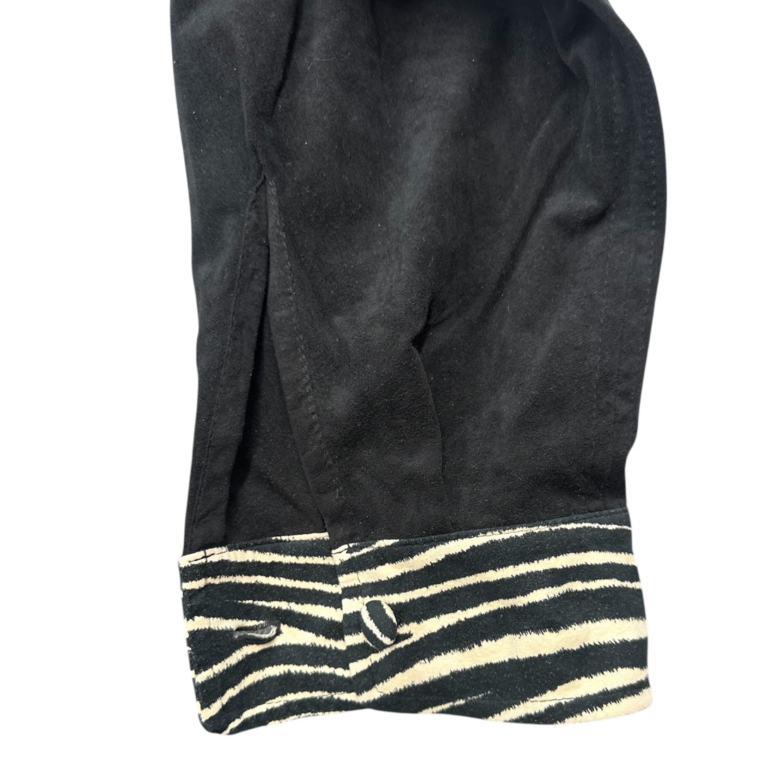 MK Active Black Shirt with Zebra Print Collar