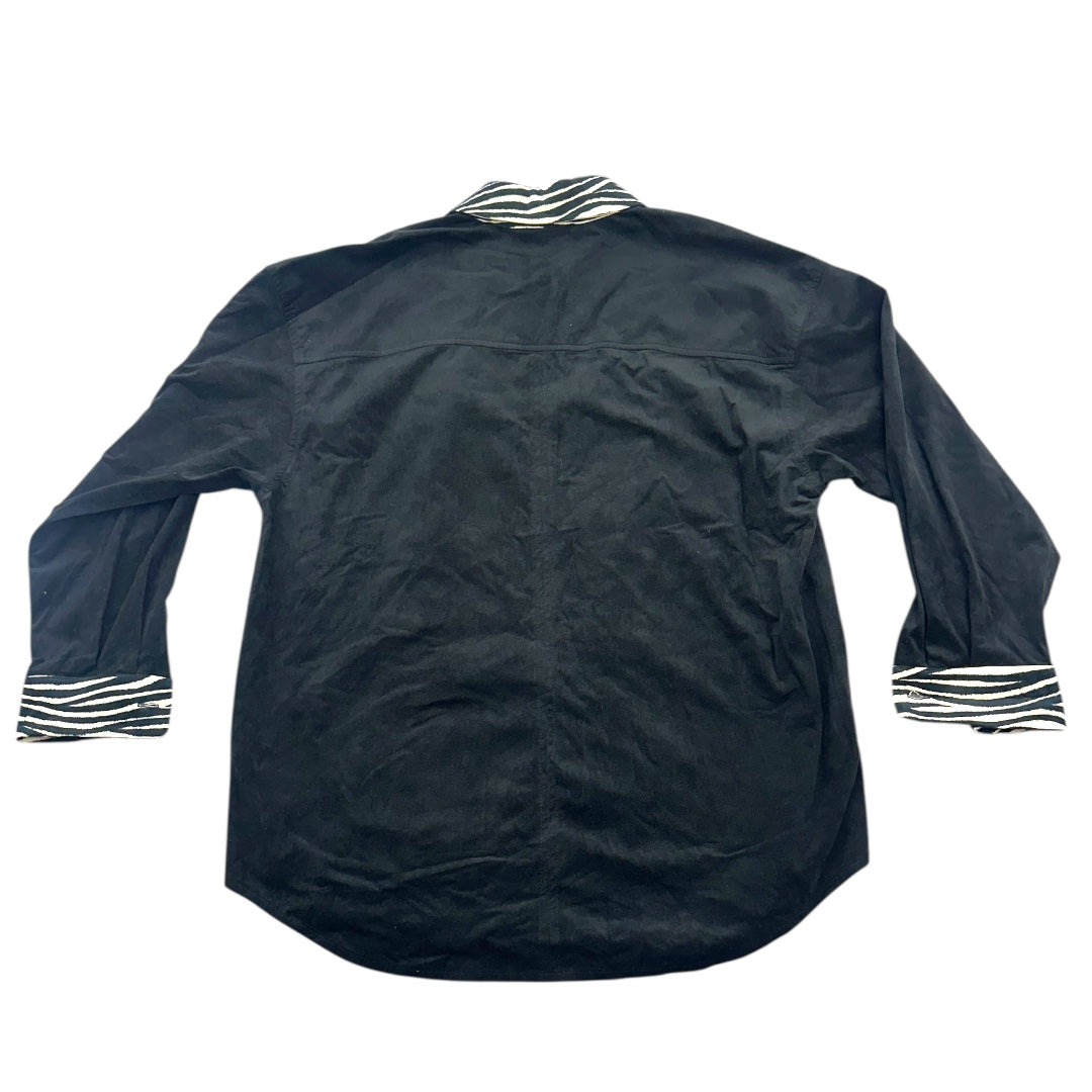 MK Active Black Shirt with Zebra Print Collar