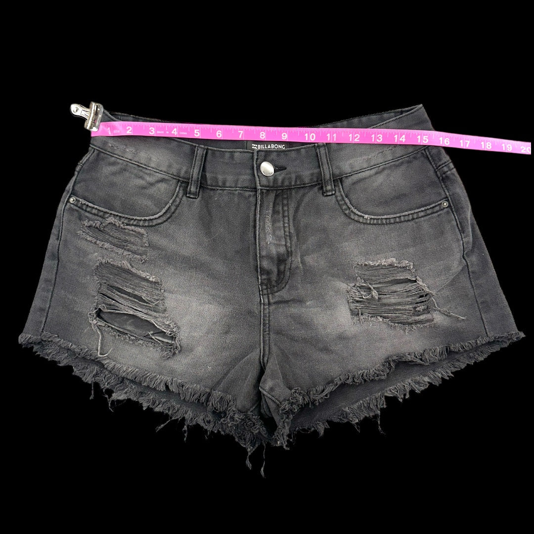 Billabong Distressed Black Denim Shorts