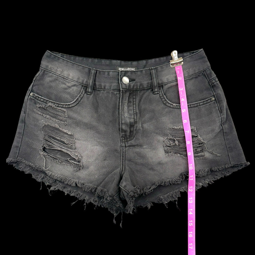 Billabong Distressed Black Denim Shorts