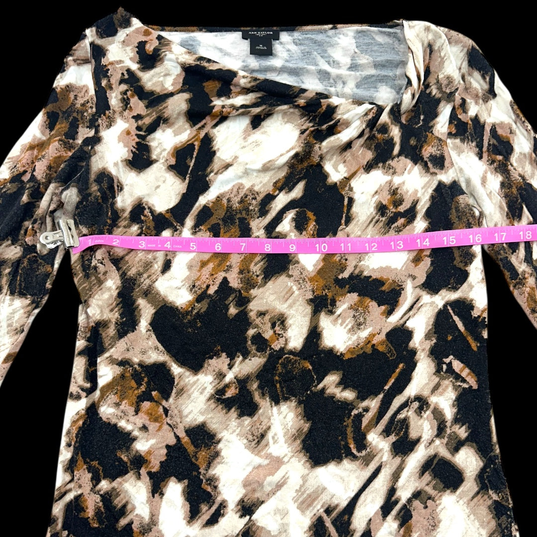 Ann Taylor Long Sleeve Boat Neck Blouse